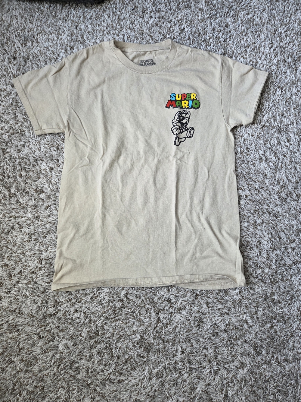 Nintendo Super Mario Cream Graphic Tee with Colorful Logo